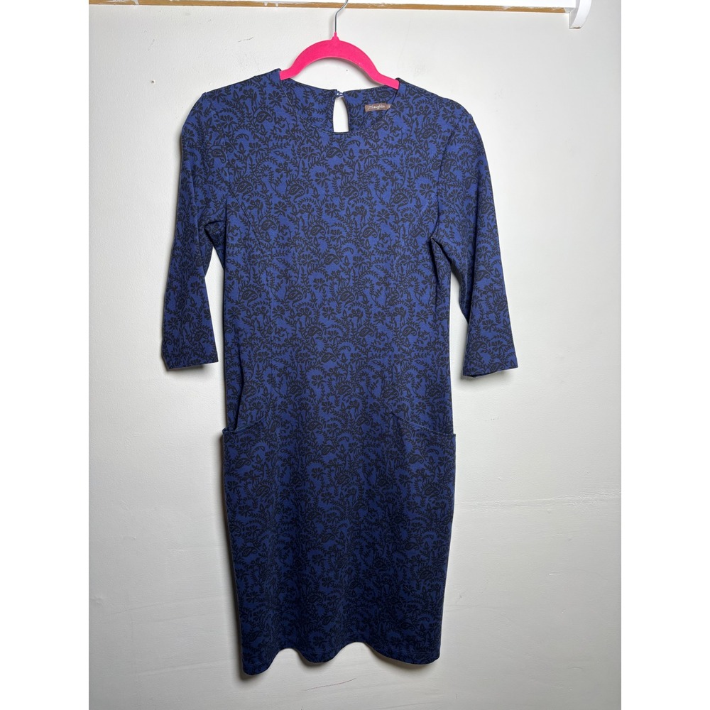 J.McLaughlin Blue Floral Damask Sheath Dress Pockets Classic Small